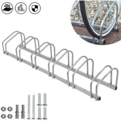 Portabici Supporto Per Biciclette Supporto Multiplo Per Biciclette Supporto Per Biciclette Da Pavimento Per Montaggio A Parete (per 6 Biciclette) HENGMEI