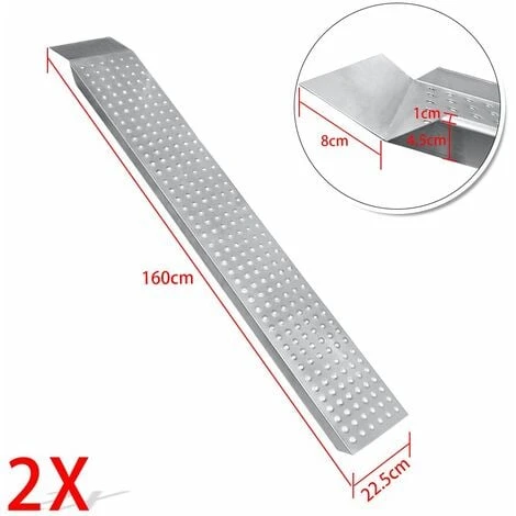 Rampe Di Carico 2x Rampe Di Carico Per Moto, Scooter, Quad, Trattorino, Furgone, Carrello Carico Massimo 200kg Per Rampa HENGMEI - immagine 2