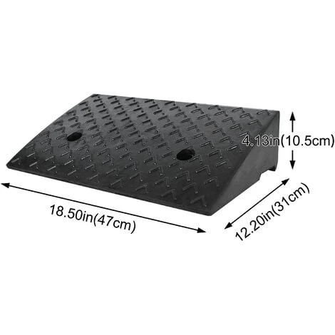 Rampe Di Carico Rampa A Cordolo In Gomma Rampa Portatile Per Sedia A Rotelle Rampa Per Auto, Moto, Sedia A Rotelle, Nero 2 Pezzi HENGMEI - immagine 2