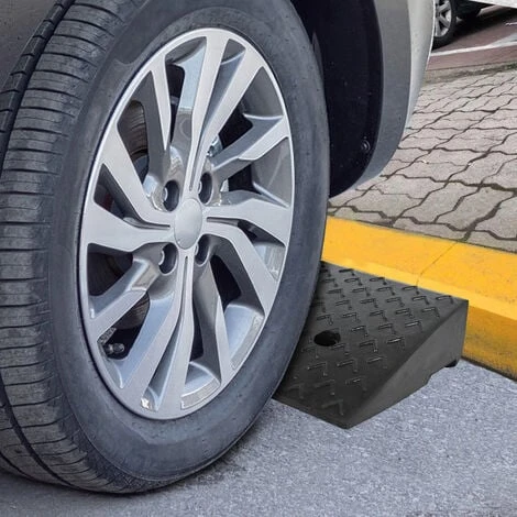 Rampe Di Carico Rampa A Cordolo In Gomma Rampa Portatile Per Sedia A Rotelle Rampa Per Auto, Moto, Sedia A Rotelle, Nero 2 Pezzi HENGMEI - immagine 5