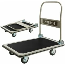 AREBOS Carrello Di Trasporto Piattaforma Carrello Portapacchi Carrello Con Ruote