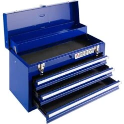 AREBOS Cassetta Degli Attrezzi 3 Cassetti Blu