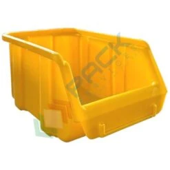 Cassa Bocca Di Lupo In Plastica (PP), Sovrapponibile, Capacità 1,65 Lt, Mis. 128 L X 204 P X 96 H Mm, Colore Giallo