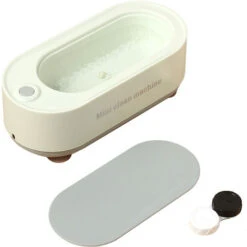 Detergente Per Gioielli Ad Ultrasuoni Strumento Di Pulizia Portatile Detergente Per Vibrazioni Ad Alta Frequenza Per Lenti A Contatto Oro Argento Occhiali Orologio Anello Monete (bianco, H44954-2)