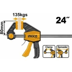 Morsetto A Sgancio Rapido Strettoio 80x600 Mm 24 Pollici Per Falegname INGCO