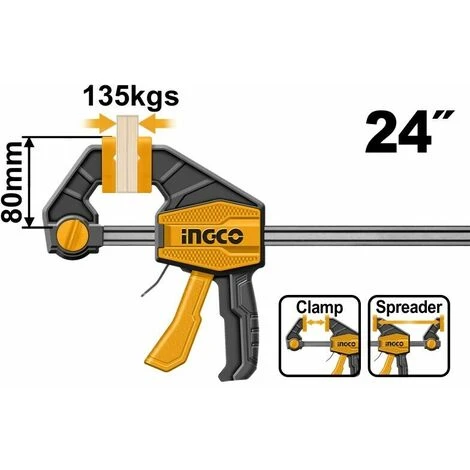 Morsetto A Sgancio Rapido Strettoio 80x600 Mm 24 Pollici Per Falegname INGCO