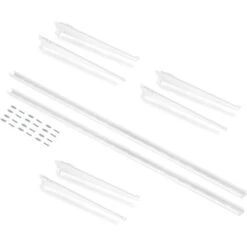 Emuca Profili Di Fissaggio A Parete E Supporti Per Mensola Jagmet, 280, Verniciato Bianco, Acciaio, 1 Kit