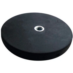 HOFFMANN - Set Di 2 Magneti Permanenti Cilindrici Piatti Con Boccola Filettata Piatto Neodimio