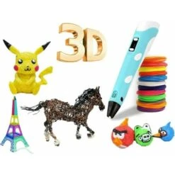 Penna 3D Penna Per Stampa 3D Con PLA Compatibile E Display LCD Penna 3D Regolabile In Temperatura Per Bambini Blu