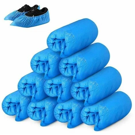 Copriscarpe Usa E Getta Confezione Da 50 Paia - Pantofole Extra Spesse Impermeabili Di Alta Qualità Per Pavimenti, Tappeti, Luoghi Di Lavoro, Interni Ed Esterni (blu)