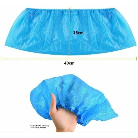 Copriscarpe Usa E Getta Confezione Da 50 Paia - Pantofole Extra Spesse Impermeabili Di Alta Qualità Per Pavimenti, Tappeti, Luoghi Di Lavoro, Interni Ed Esterni (blu) - immagine 2