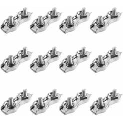 12 Pz M2 Duplex Pinze Duplex Corda Metallica Pinze 304 In Acciaio Inox Fascetta Duplex Morsetti Per 2mm Fune Metallica