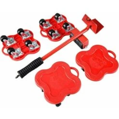 Strumento Mobile Per Mobili, Set Di Ruote Per Sollevamento Mobili Per Impieghi Gravosi, Attrezzatura Mobile Per Sollevamento Pesante E Sistema A Leva Scorrevole - Rosso