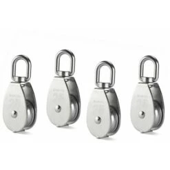 Blocco Puleggia M25 Da 4 Pezzi, Puleggia In Acciaio Inossidabile 304, Gancio Girevole Per Gru, Puleggia Folle, Fune Metallica, Carico Del Cavo 331 Libbre/150 Kg