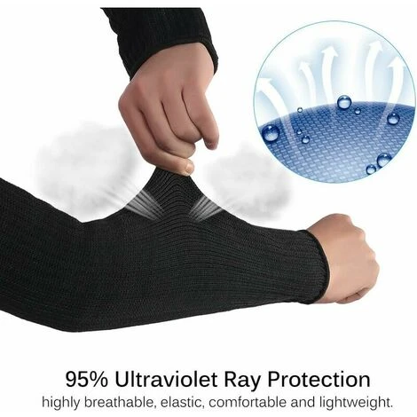 Paio Di Maniche In Kevlar, Protezione Del Braccio, Protezione Del Gomito, Protezione Del Braccio, Resistente Al Taglio, Resistente Alle Ustioni, Nero - immagine 2