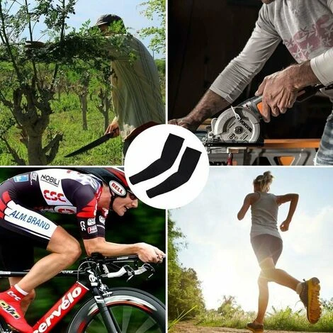 Paio Di Maniche In Kevlar, Protezione Del Braccio, Protezione Del Gomito, Protezione Del Braccio, Resistente Al Taglio, Resistente Alle Ustioni, Nero - immagine 4