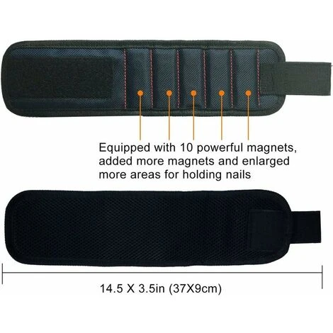 Braccialetto Magnetico, 10 Potenti Magneti Potenti Braccialetto Magnetico Per Contenere Viti, Rondelle, Scalpelli, Piccoli Utensili, Punte Da Trapano, I Migliori Strumenti Regalo Per Fai Da Te - immagine 3