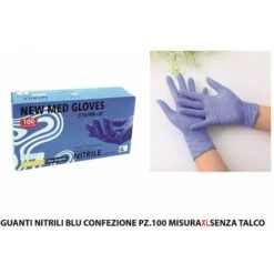GUANTI NITRILE BLU CONF. 100 PZ. MIS.XL SENZA TALCO