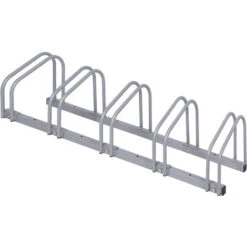 Rastrelliera Per 5 Biciclette Portabici A 5 Posti Acciaio Grigio Verniciato A Polvere 1305x320x265mm