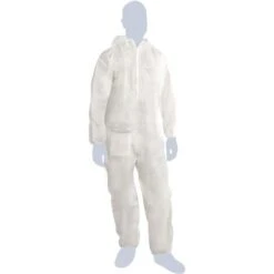 Tuta Di Protezione Monouso In TNT Con Cappuccio E Zip, Misura: L