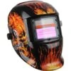 None Maschera Per Saldatura A Teschio Di Fuoco Variabile Scuro Con Filtro LCD Auto-oscurante Per Saldatore ARC TIG MIG