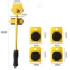 Heavy Duty Furniture Mobility Kit Appliance Roller Lifter Mobility System With 4 Wheels Slider Lifter Kit Yellow