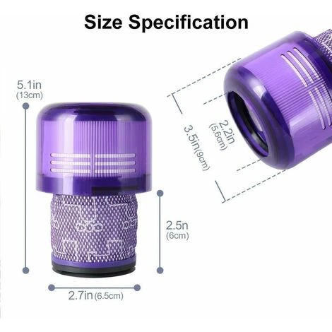Confezione Da 3 Filtri Di Ricambio, Per Dyson V11, Cordless Torque Drive V11, V11 Tier, Aspirapolvere Cordless V15 Detect SV14, Pezzo Di Ricambio 970013-02 Lavabile E Riutilizzabile - immagine 2