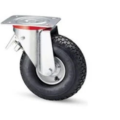RUOTA PNEUMATICA AVO 54BIS 200X50 MM SUPPORTO GIREVOLE IN ACCIAIO CON FRENO