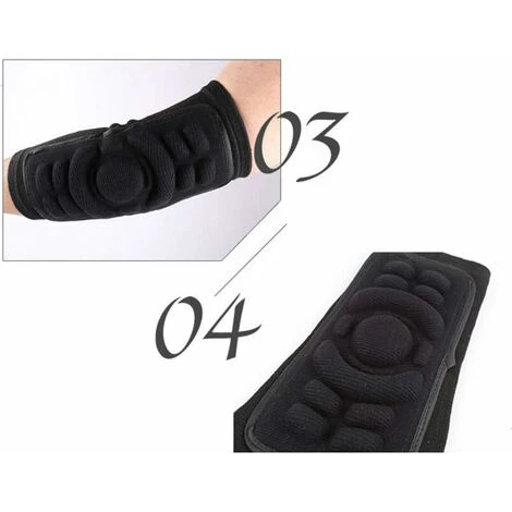 2 Pezzi Gomitiere Guardia Mountain Bike Equitazione Protezione Gomito Supporto Sci Moto Ciclismo Downhill Protezioni (nero) - immagine 4