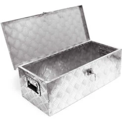 Baule In Alluminio Portattrezzi Cassa Box Per Attrezzi Utensili 76x32x24,5cm