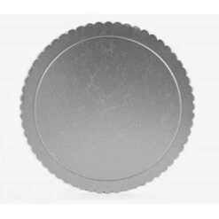 Trade Shop - Vassoio Vassoi Porta Sotto Torta 3pz Piatto 30cm 2mm Argento Tondo Cartone Trasporto