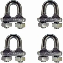 Trade Shop - Set 4 Morsetti Morsetto Ferma Serra Fune 10mm In Acciaio Inossidabile Ferramenta