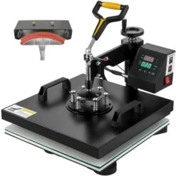VEVOR 2 In 1 Macchina Digitale Intelligente Per Pressa A Caldo, 1500 W 15 X 15 Pollici Macchina Sublimazione Pressa Di Calore Girevole A 360 Gradi Per Magliette, Cuscini, Borse, Berretti, Cappelli