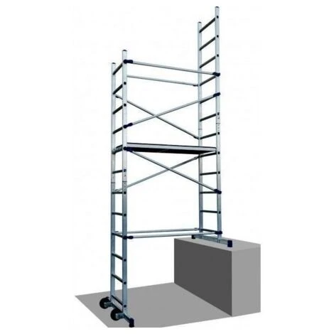 Ponteggio Mobile Altezza Lavoro 4.36 Scala Trabattello In Alluminio Ruote Facal - immagine 3