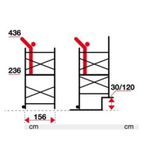 Ponteggio Mobile Altezza Lavoro 4.36 Scala Trabattello In Alluminio Ruote Facal - immagine 5