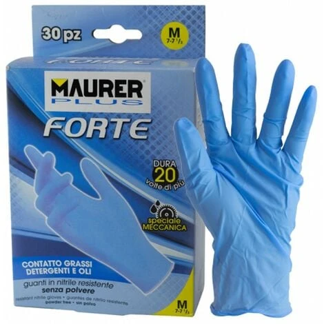 GUANTI MONOUSO NITRILE FORTE TG.S MAURER PLUS CF.30PZ - CF. SCATOLA