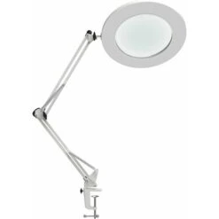 Lampada D'ingrandimento A LED 5X, Lampada Da Scrivania Con Ingrandimento Con Morsetto Per Braccio Oscillante In Metallo, 3 Modalità Di Colore Dimmer Continuo, Funzione Di Memoria, Bianco, Per Riparare