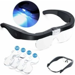 Lente D'ingrandimento Con Luce USB, Lente D'ingrandimento Per La Testa Per Chi Porta Gli Occhiali, Lente D'ingrandimento 1.5X, 2X, 2.5X, Lente D'ingrandimento Per La Testa Con Illuminazione A LED Set