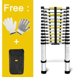 FREOSEN 3.8M Scala Telescopica Portatile Scala Multifunzione In Alluminio, Capacità 150 Kg, 13 Pioli