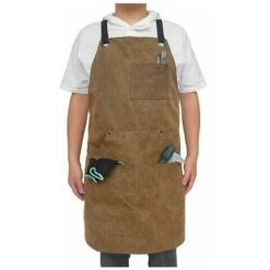 Dotato Di Grembiule Da Officina In Tela 24 X 37, Resistente Al Calore E Al Fuoco
