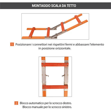 Kit échelle De Toit 14 Barreaux Avec Crochet - Longueur 4.71m - 504038-33/471/CR - immagine 4