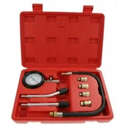 Valigetta Misuratore Di Compressione, Set 8 Pezzi Per Test Di Compressione - Materiale: Acciaio C45 - Dimensioni Cassa: 30 X 19,5 X 6 Cm - 8 Pezzi, Con Custodia Rossa