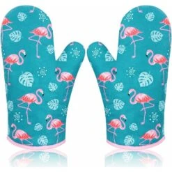 LITZEE Guanto Da Forno Resistente Al Calore, Guanto Da Forno Guanto Da Forno Guanti Da Forno Flamingo Guanto Da Forno Guanti Isolanti Da Cucina Guanto Da Forno Spesso Per Barbecue Cucinare 1 Paio Verd