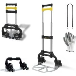 CARRELLO PORTATUTTO PORTAPACCHI IN ALLUMINIO PIEGHEVOLE FOLD TRIO CON 6 RUOTE MONTASCALE
