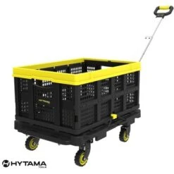 CARRELLO PORTATUTTO CON MANICO TELESCOPICO FOLD FLAT + CESTA PIEGHEVOLE FOLD BOX