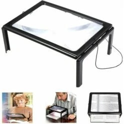 Lente D'ingrandimento Rettangolare Per Non Vedenti Lente D'ingrandimento A Pagina Intera 3X Lente D'ingrandimento Con Luce A Mani Libere Lente D'ingrandimento A4 A Pagina Intera Lente D'ingrandimento