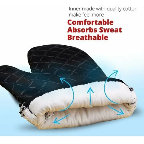 Guanti Da Forno In Silicone Antiscivolo Resistenti Al Calore A Doppia Faccia Per Grigliare/cucinare/cottura Al Forno/barbecue - 1 Paio, Nero - immagine 4