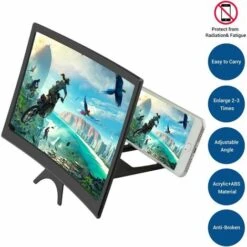 Lente D'ingrandimento Per Schermo, 12 "- Amplificatore Dello Schermo Per Smartphone Lente Di Ingrandimento Per Proiettore Supporto Per Telefono Con Schermo 3D Zoom Lente D'ingrandimento Per T