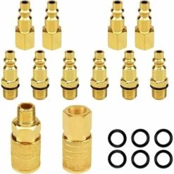 Kit Connettore Accoppiatore Aria 1/4 "NPT-12 Pezzi Raccordi Compressore Aria Connettore Rapido Pneumatico Americano