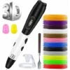 Penna 3D + Set Filamento PLA, Penne 3D Con Display LCD + Filamento 3D Φ1,75 Mm A 12 Colori - Regalo Fai Da Te Totale 120 Piedi Per Bambini Principianti Adulti Compatibile Con ABS/PLA Da 1,75 Mm